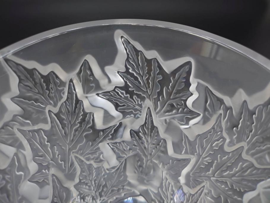 フランス　LALIQUE(ラリック)　シャンゼリゼ　クリスタル　繊細なデザインが輝きを放つフラワーベース(花瓶、花入、花器、ガラス、箱付き)(R-072308)