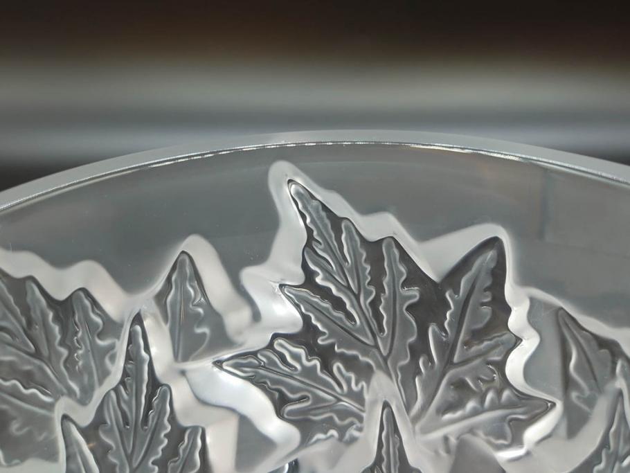 フランス　LALIQUE(ラリック)　シャンゼリゼ　クリスタル　繊細なデザインが輝きを放つフラワーベース(花瓶、花入、花器、ガラス、箱付き)(R-072308)