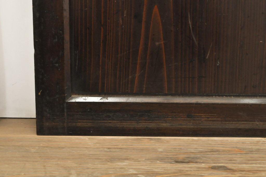 アンティーク建具　杉材　明治期からの歴史が刻み込まれた帯戸4枚セット(板戸、引き戸、建具)(R-059117)