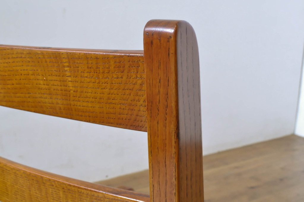 中古　美品　松本民芸家具　ナラ材　漆塗り　落ち着いた和の空間を演出するラッシ座椅子2台セット(座イス、座いす、2脚)(R-064181)
