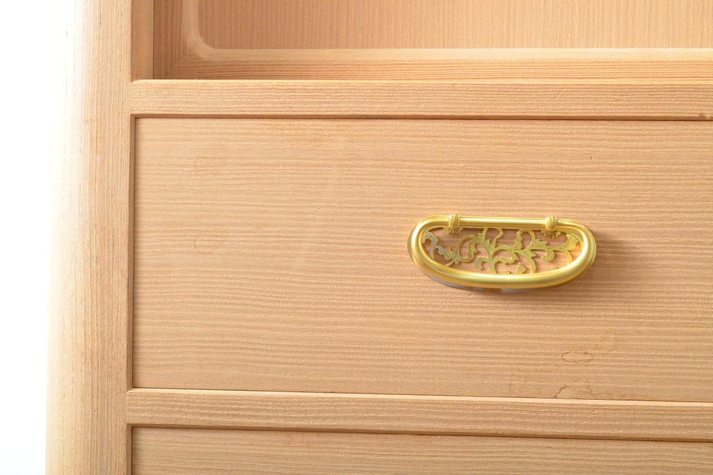 中古　紀州箪笥　伝統工芸士 中田静夫　温かみのある木色が魅力的な総桐箪笥(定価約200万円)(胴丸、和タンス、桐たんす、収納箪笥、衣装タンス)(R-059477)