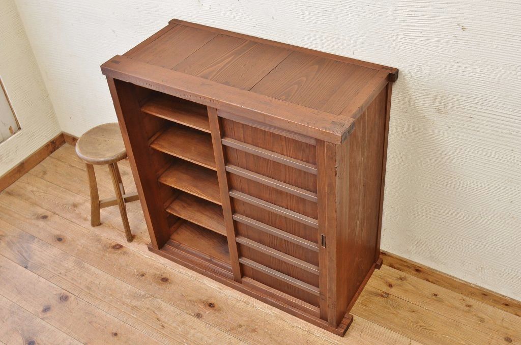 アンティーク家具 古民具 古い木の下駄箱(収納棚) ラフジュ工房