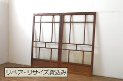 アンティーク建具　和製アンティーク　富士・松　優美なシルエットの彫刻欄間(明かり取り、明り取り、建具)(R-041201)