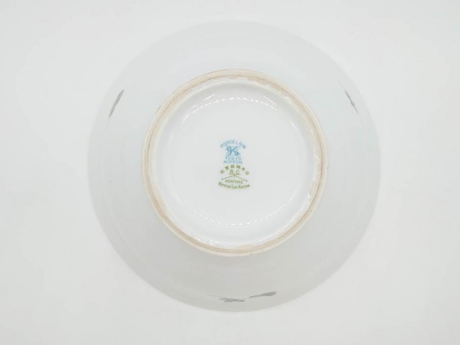 オールドノリタケ　NORITAKE　ヤジロベー印　可憐なスミレのデザインが可愛らしいボウル&プレート5枚セット(日本陶器會社、菫、花、フラワー、皿、深皿、中皿、なます皿、どんぶり、洋食器)(R-078514)