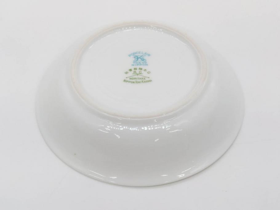 オールドノリタケ　NORITAKE　ヤジロベー印　可憐なスミレのデザインが可愛らしいボウル&プレート5枚セット(日本陶器會社、菫、花、フラワー、皿、深皿、中皿、なます皿、どんぶり、洋食器)(R-078514)