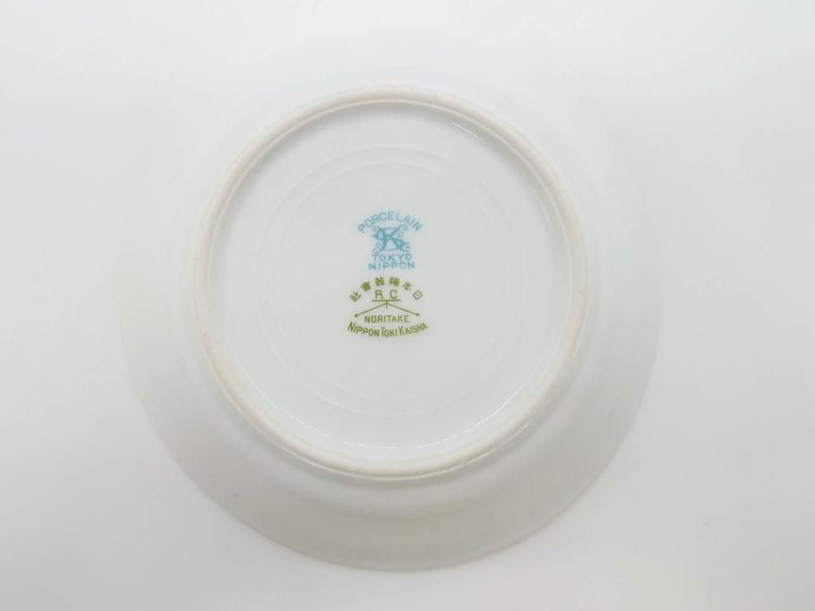 オールドノリタケ　NORITAKE　ヤジロベー印　可憐なスミレのデザインが可愛らしいボウル&プレート5枚セット(日本陶器會社、菫、花、フラワー、皿、深皿、中皿、なます皿、どんぶり、洋食器)(R-078514)