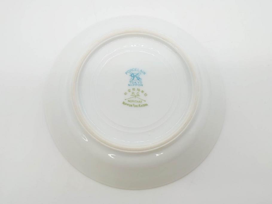 オールドノリタケ　NORITAKE　ヤジロベー印　可憐なスミレのデザインが可愛らしいボウル&プレート5枚セット(日本陶器會社、菫、花、フラワー、皿、深皿、中皿、なます皿、どんぶり、洋食器)(R-078514)