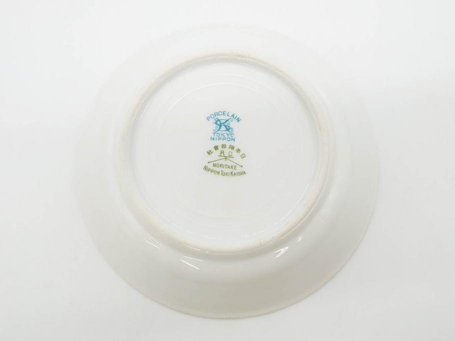 オールドノリタケ　NORITAKE　ヤジロベー印　可憐なスミレのデザインが可愛らしいボウル&プレート5枚セット(日本陶器會社、菫、花、フラワー、皿、深皿、中皿、なます皿、どんぶり、洋食器)(R-078514)