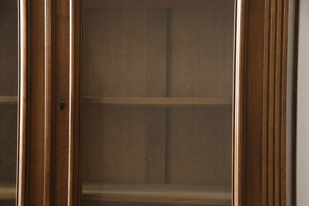 イギリスアンティーク　高級品　上手物!　マホガニー材・内部オーク材　クラシカルな雰囲気ただようブックケース付きデスク(テーブル、キャビネット、戸棚、収納棚、ワークデスク)(R-059417)
