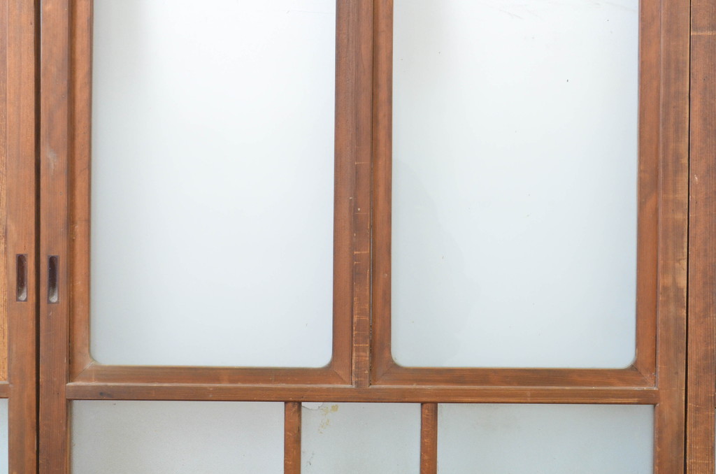 アンティーク建具 大正ロマンの雰囲気香るガラス戸4枚セット(引き戸)(R