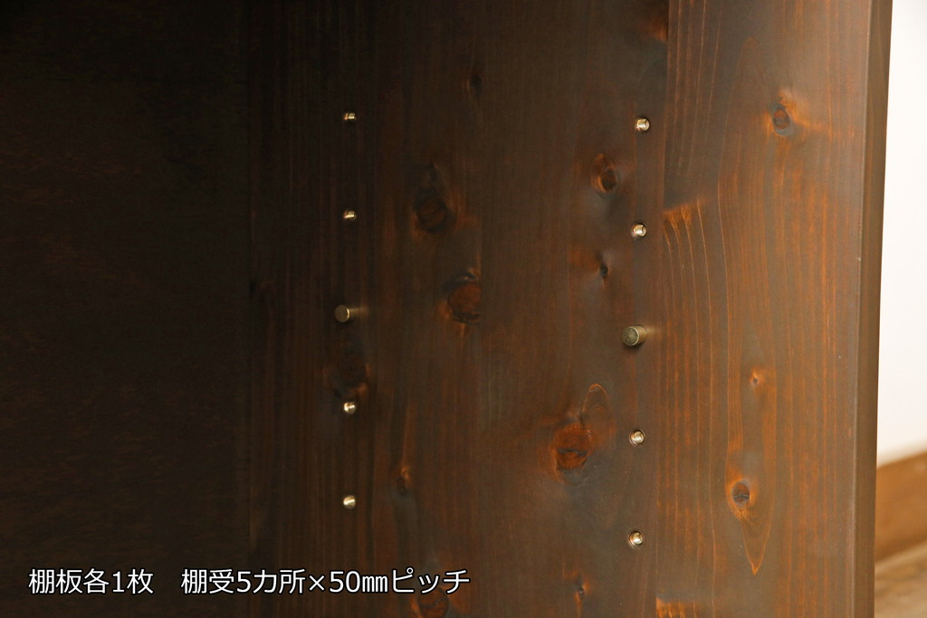 ラフジュ工房オリジナル　古建具リメイク　整然と並ぶ桟がモダンな雰囲気を醸し出すテレビ台(テレビボード、ローボード、収納棚、戸棚、リビングボード)(R-059500)