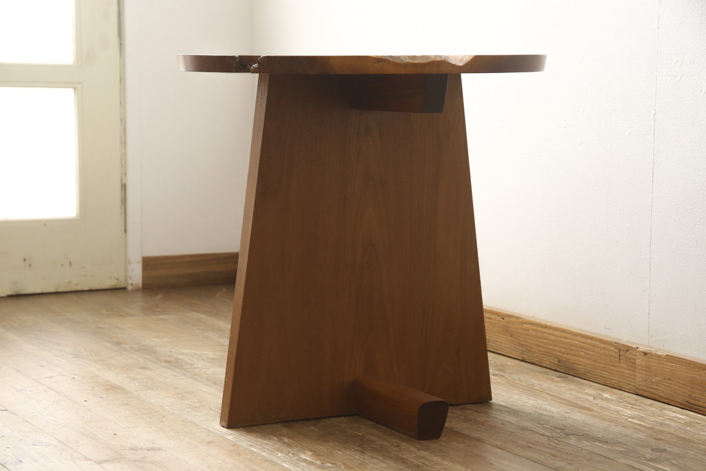 希少!　ヴィンテージ　美品　オリジナル　ジョージナカシマ　MINGUREN(ミングレン)　ラウンドテーブル(ジョージ・ナカシマ、カフェテーブル、ビンテージ)(R-058951)