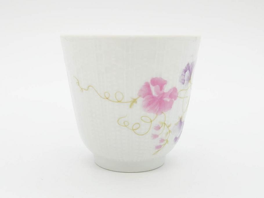ビンテージ　フランス　LIMOGES　リモージュ　GIRAUD(ジロー)　淡い色彩で描かれた花のデザインが可愛らしいカップ&ソーサー5客セット(C&S、ヴィンテージ、花柄、フラワー、磁器、洋食器)(R-078517)