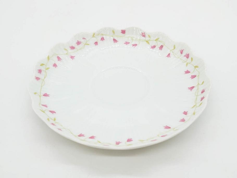 ビンテージ　フランス　LIMOGES　リモージュ　GIRAUD(ジロー)　淡い色彩で描かれた花のデザインが可愛らしいカップ&ソーサー5客セット(C&S、ヴィンテージ、花柄、フラワー、磁器、洋食器)(R-078517)