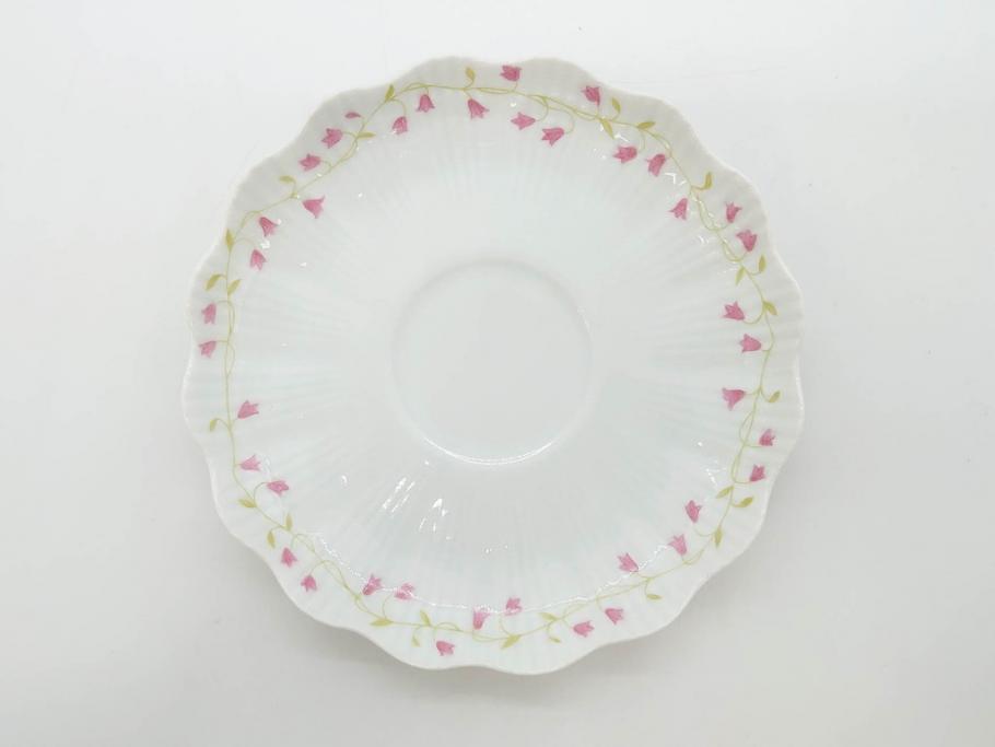ビンテージ　フランス　LIMOGES　リモージュ　GIRAUD(ジロー)　淡い色彩で描かれた花のデザインが可愛らしいカップ&ソーサー5客セット(C&S、ヴィンテージ、花柄、フラワー、磁器、洋食器)(R-078517)