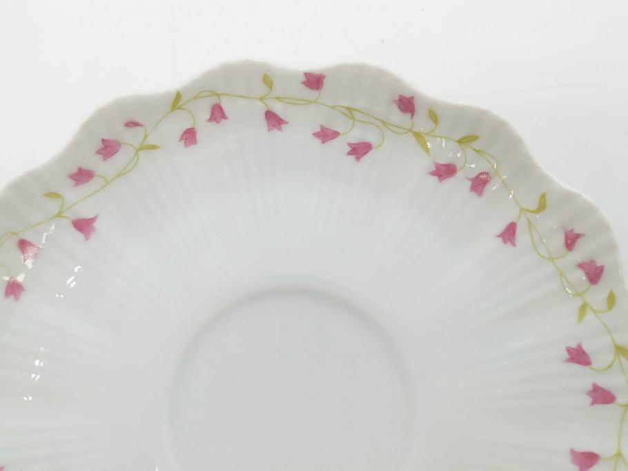 ビンテージ　フランス　LIMOGES　リモージュ　GIRAUD(ジロー)　淡い色彩で描かれた花のデザインが可愛らしいカップ&ソーサー5客セット(C&S、ヴィンテージ、花柄、フラワー、磁器、洋食器)(R-078517)