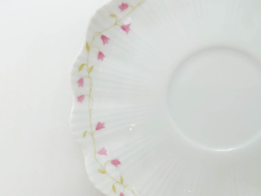 ビンテージ　フランス　LIMOGES　リモージュ　GIRAUD(ジロー)　淡い色彩で描かれた花のデザインが可愛らしいカップ&ソーサー5客セット(C&S、ヴィンテージ、花柄、フラワー、磁器、洋食器)(R-078517)