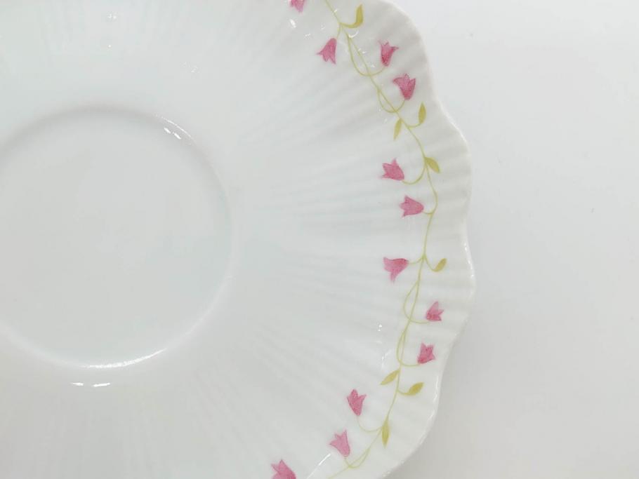 ビンテージ　フランス　LIMOGES　リモージュ　GIRAUD(ジロー)　淡い色彩で描かれた花のデザインが可愛らしいカップ&ソーサー5客セット(C&S、ヴィンテージ、花柄、フラワー、磁器、洋食器)(R-078517)