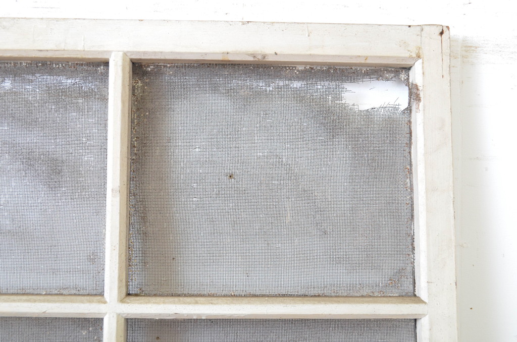 アンティーク建具　ペイント仕上げ限定　レトロな風合いが味わい深いガラス扉1枚(ドア)(R-064263)