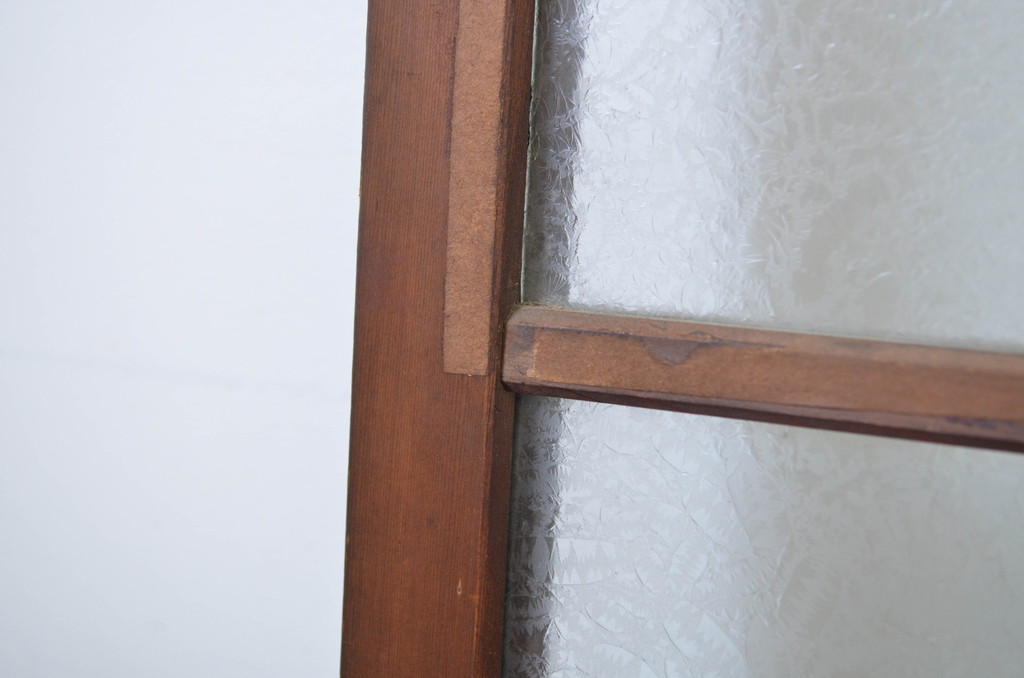アンティーク建具　大正ロマン　レトロな空間づくりにおすすめのガラス窓2枚セット(ガラス戸、引き戸)(R-064251)