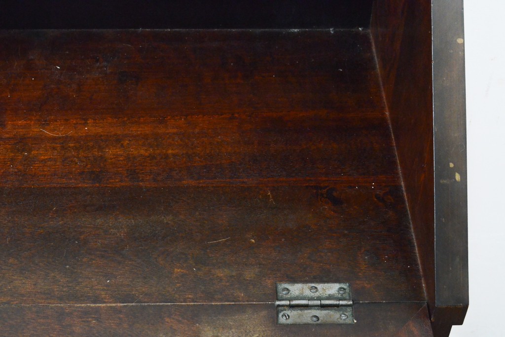 中古　美品　松本民芸家具　H型　ボールフットが特徴的なライティングビューロー(簿記机、在宅ワーク、在宅用ワークデスク、チェスト)(R-054378)