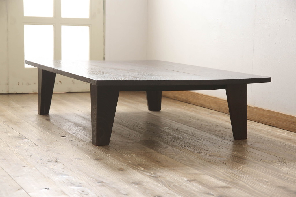 和製ビンテージ　栗材　浮造り仕上げ　和の趣きが魅力的な座卓(ローテーブル、センターテーブル、食卓、ヴィンテージ)(R-063885)