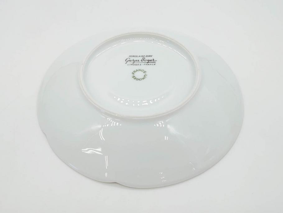 フランス　LIMOGES(リモージュ)　Georges Boyer(ジョルジュ ボワイエ)　気品漂うティーカップ&ソーサー5客セット(バラ、薔薇、ローズ、C&S、磁器、金彩、洋食器)(R-078519)