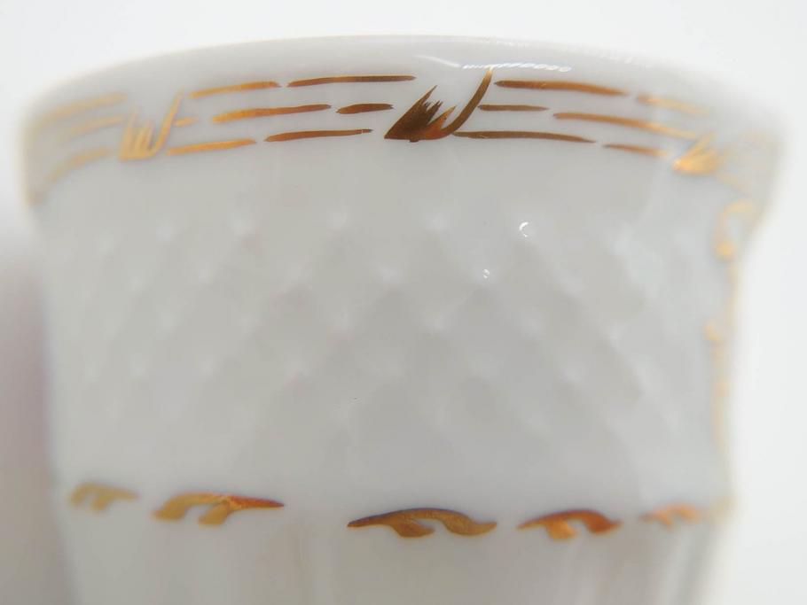 フランス　LIMOGES(リモージュ)　Georges Boyer(ジョルジュ ボワイエ)　気品漂うコーヒーカップ&ソーサー5客セット(C&S、バラ、薔薇、ローズ、磁器、金彩、洋食器)(R-078521)