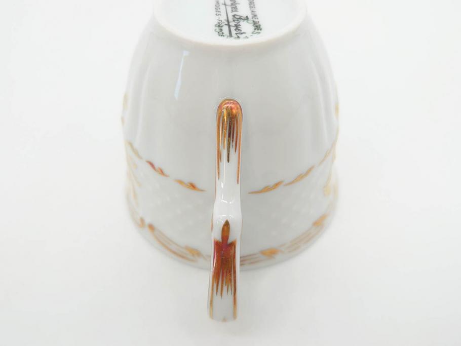フランス　LIMOGES(リモージュ)　Georges Boyer(ジョルジュ ボワイエ)　気品漂うコーヒーカップ&ソーサー5客セット(C&S、バラ、薔薇、ローズ、磁器、金彩、洋食器)(R-078521)