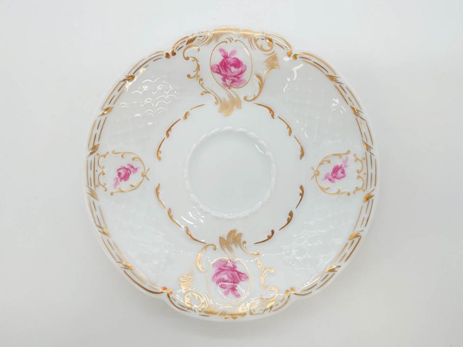 フランス　LIMOGES(リモージュ)　Georges Boyer(ジョルジュ ボワイエ)　気品漂うコーヒーカップ&ソーサー5客セット(C&S、バラ、薔薇、ローズ、磁器、金彩、洋食器)(R-078521)