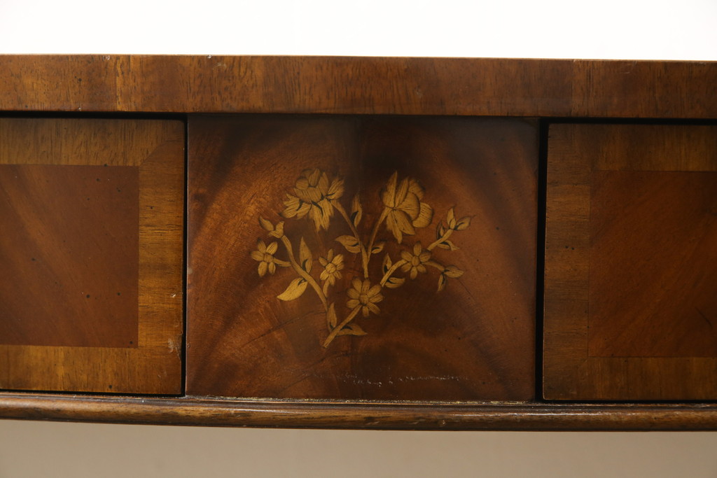 中古　MAITLAND SMITH(メートランドスミス)　象嵌が美しいマホガニー材製コンソールテーブル(サイドテーブル)(R-056188)