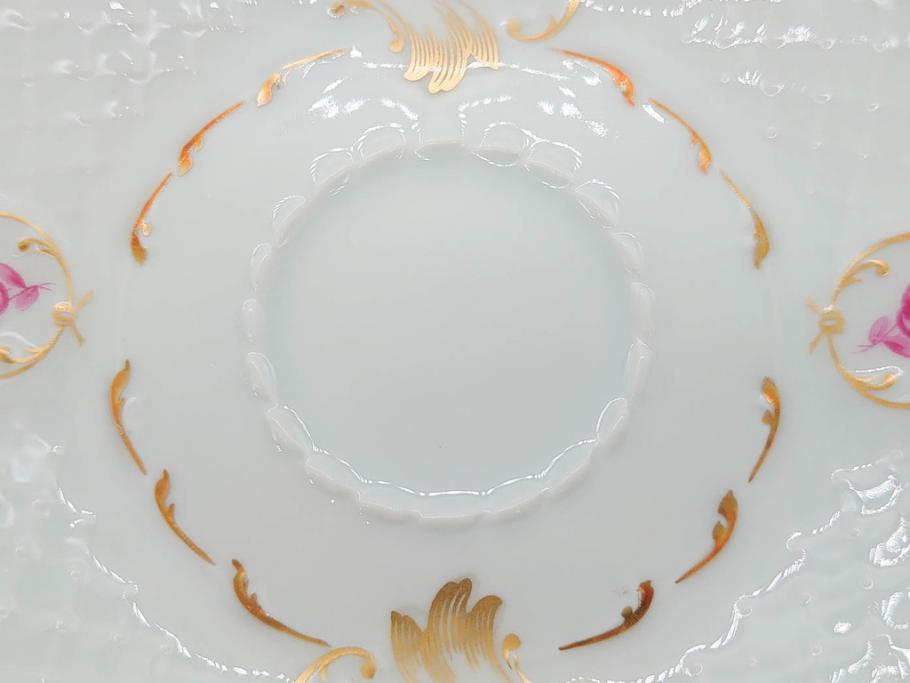 フランス　LIMOGES(リモージュ)　Georges Boyer(ジョルジュ ボワイエ)　気品漂うコーヒーカップ&ソーサー5客セット(C&S、バラ、薔薇、ローズ、磁器、金彩、洋食器)(R-078521)