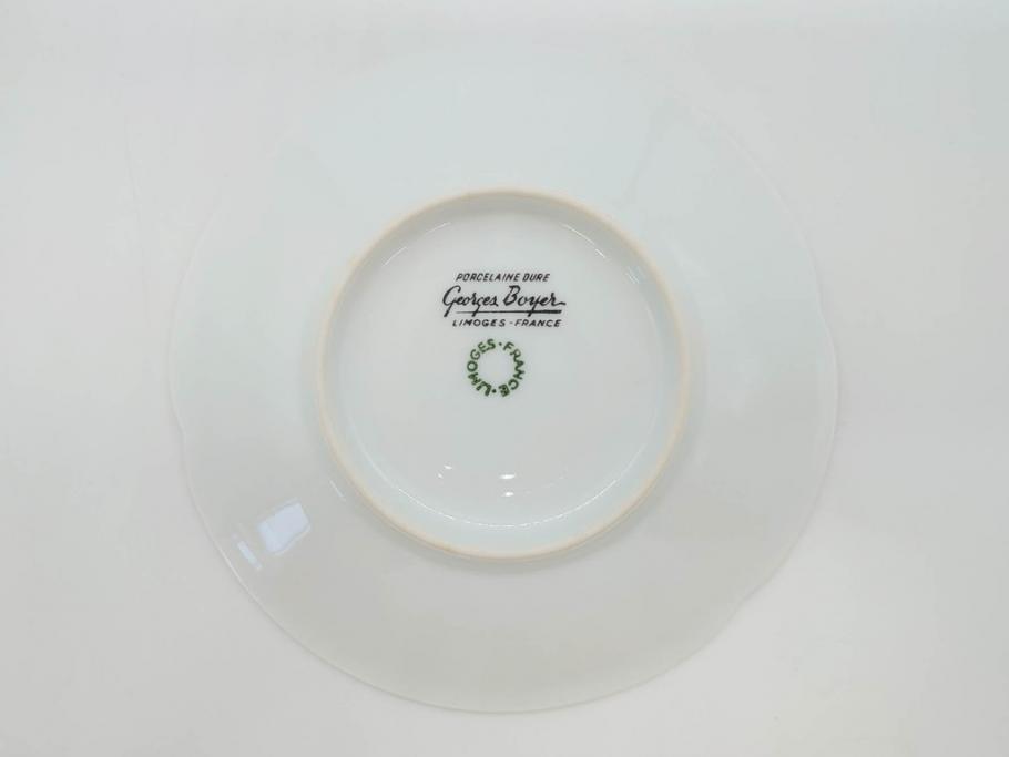 フランス　LIMOGES(リモージュ)　Georges Boyer(ジョルジュ ボワイエ)　気品漂うコーヒーカップ&ソーサー5客セット(C&S、バラ、薔薇、ローズ、磁器、金彩、洋食器)(R-078521)