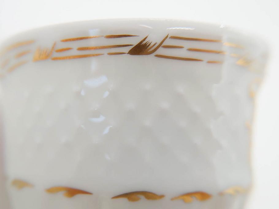 フランス　LIMOGES(リモージュ)　Georges Boyer(ジョルジュ ボワイエ)　気品漂うコーヒーカップ&ソーサー4客セット(C&S、バラ、薔薇、ローズ、磁器、金彩、洋食器)(R-078522)