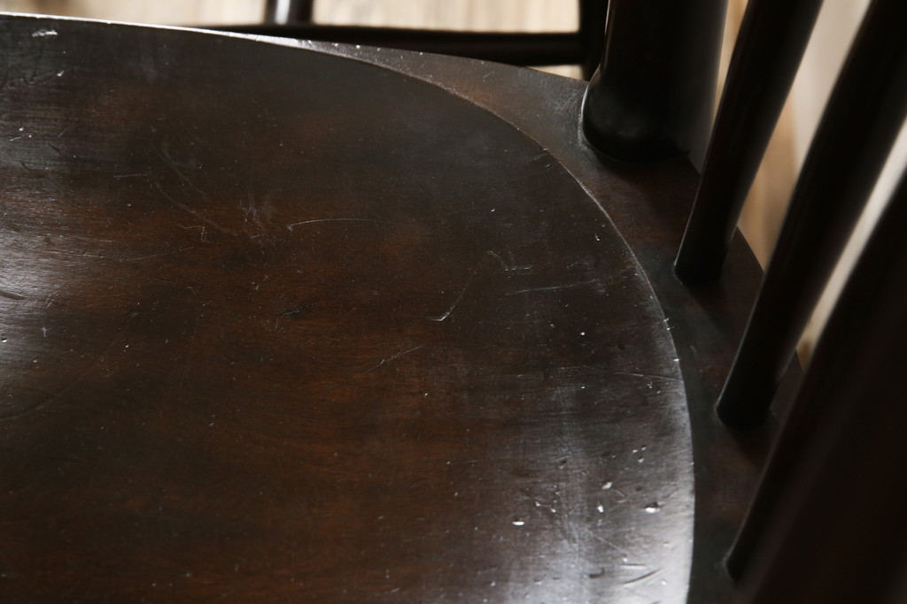 中古　松本民芸家具　220F型　シックな佇まいが魅力的なチェア2脚セット(ダイニングチェア、板座チェア、椅子)(R-055842)