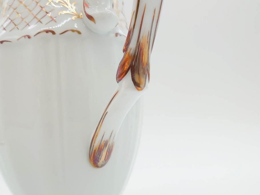 フランス　LIMOGES(リモージュ)　Georges Boyer(ジョルジュ ボワイエ)　バラの絵付けが上品なティーポット(薔薇、ローズ、磁器、金彩、洋食器)(R-078523)