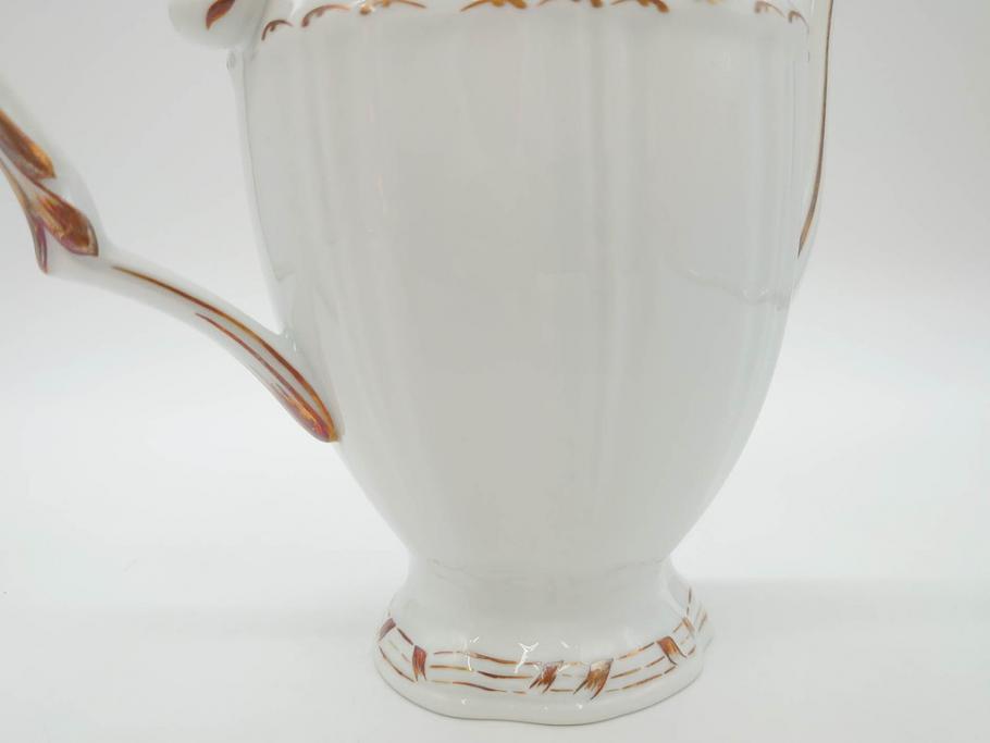 フランス　LIMOGES(リモージュ)　Georges Boyer(ジョルジュ ボワイエ)　バラの絵付けが上品なティーポット(薔薇、ローズ、磁器、金彩、洋食器)(R-078523)
