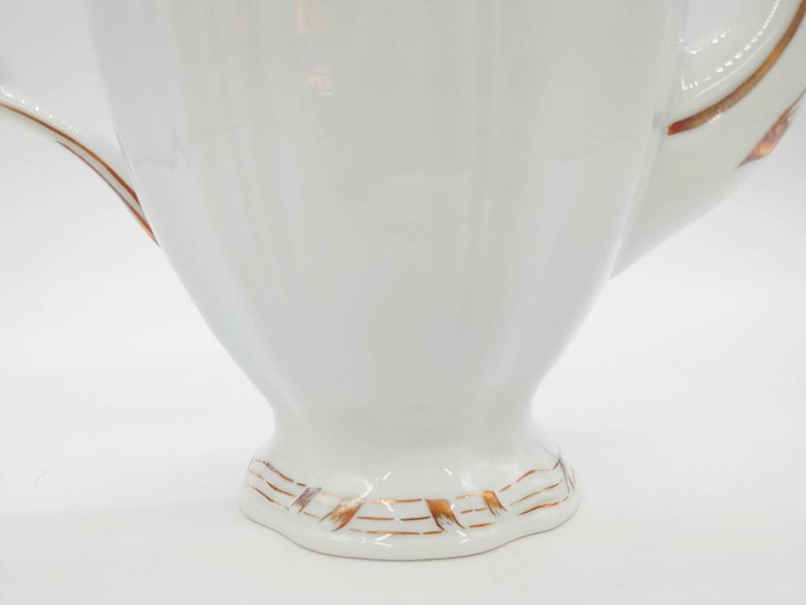 フランス　LIMOGES(リモージュ)　Georges Boyer(ジョルジュ ボワイエ)　バラの絵付けが上品なティーポット(薔薇、ローズ、磁器、金彩、洋食器)(R-078523)