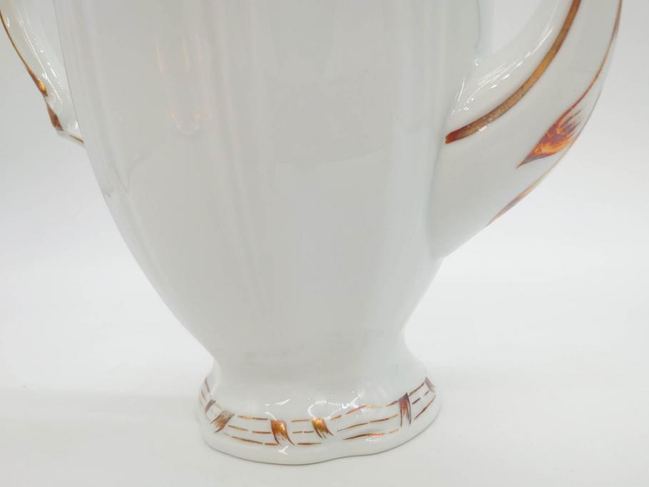 フランス　LIMOGES(リモージュ)　Georges Boyer(ジョルジュ ボワイエ)　バラの絵付けが上品なティーポット(薔薇、ローズ、磁器、金彩、洋食器)(R-078523)