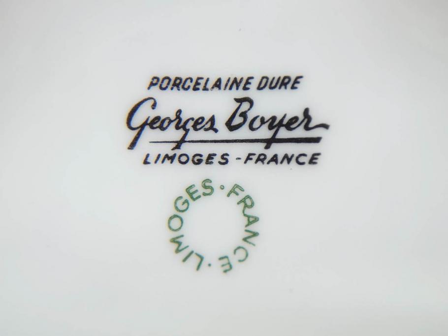 フランス　LIMOGES(リモージュ)　Georges Boyer(ジョルジュ ボワイエ)　バラの絵付けが上品なティーポット(薔薇、ローズ、磁器、金彩、洋食器)(R-078523)