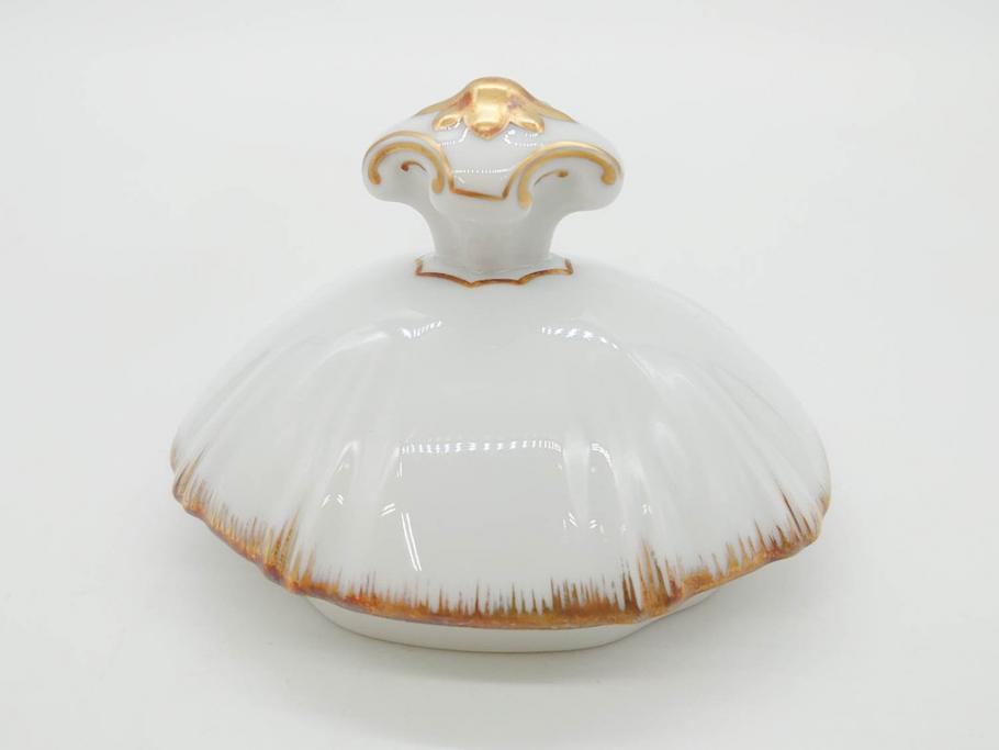 フランス　LIMOGES(リモージュ)　Georges Boyer(ジョルジュ ボワイエ)　バラの絵付けが上品なティーポット(薔薇、ローズ、磁器、金彩、洋食器)(R-078523)