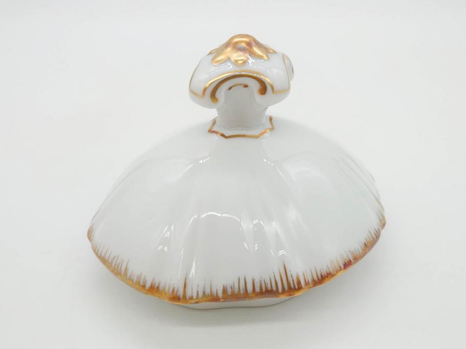 フランス　LIMOGES(リモージュ)　Georges Boyer(ジョルジュ ボワイエ)　バラの絵付けが上品なティーポット(薔薇、ローズ、磁器、金彩、洋食器)(R-078523)