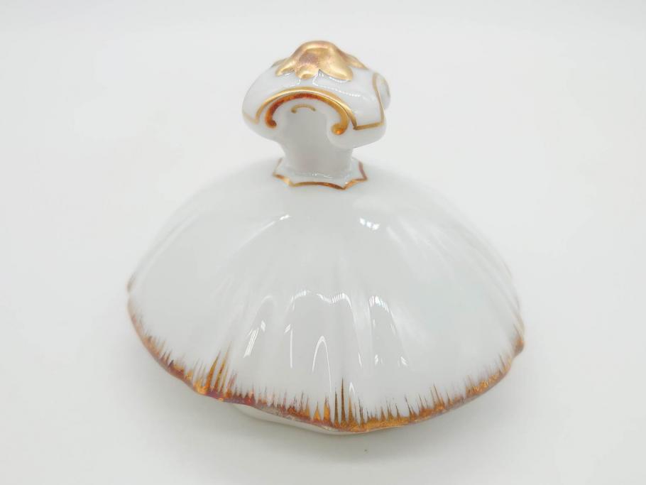 フランス　LIMOGES(リモージュ)　Georges Boyer(ジョルジュ ボワイエ)　バラの絵付けが上品なティーポット(薔薇、ローズ、磁器、金彩、洋食器)(R-078523)