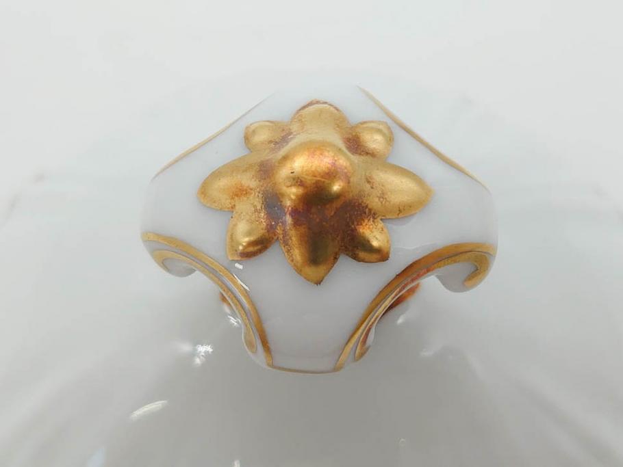 フランス　LIMOGES(リモージュ)　Georges Boyer(ジョルジュ ボワイエ)　バラの絵付けが上品なティーポット(薔薇、ローズ、磁器、金彩、洋食器)(R-078523)