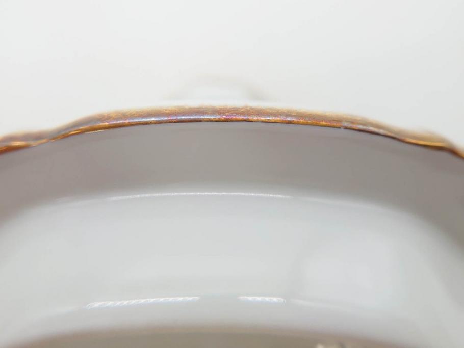 フランス　LIMOGES(リモージュ)　Georges Boyer(ジョルジュ ボワイエ)　バラの絵付けが上品なティーポット(薔薇、ローズ、磁器、金彩、洋食器)(R-078523)