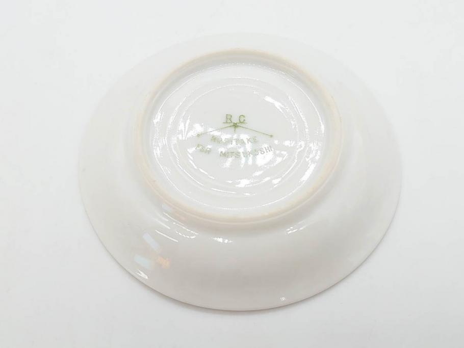 オールドノリタケ　NORITAKE　三越　ヤジロベー印　柔らかい色彩の花のデザインが可愛らしいミニプレート6枚セット(花、フラワー、小皿、豆皿、磁器、洋食器)(R-078524)