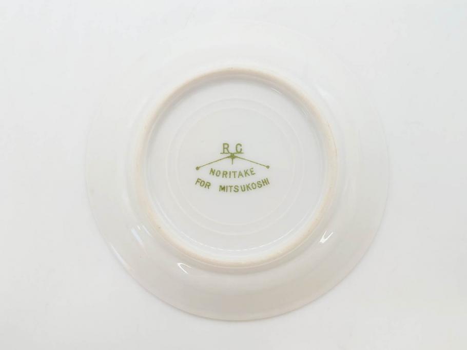 オールドノリタケ　NORITAKE　三越　ヤジロベー印　柔らかい色彩の花のデザインが可愛らしいミニプレート6枚セット(花、フラワー、小皿、豆皿、磁器、洋食器)(R-078524)