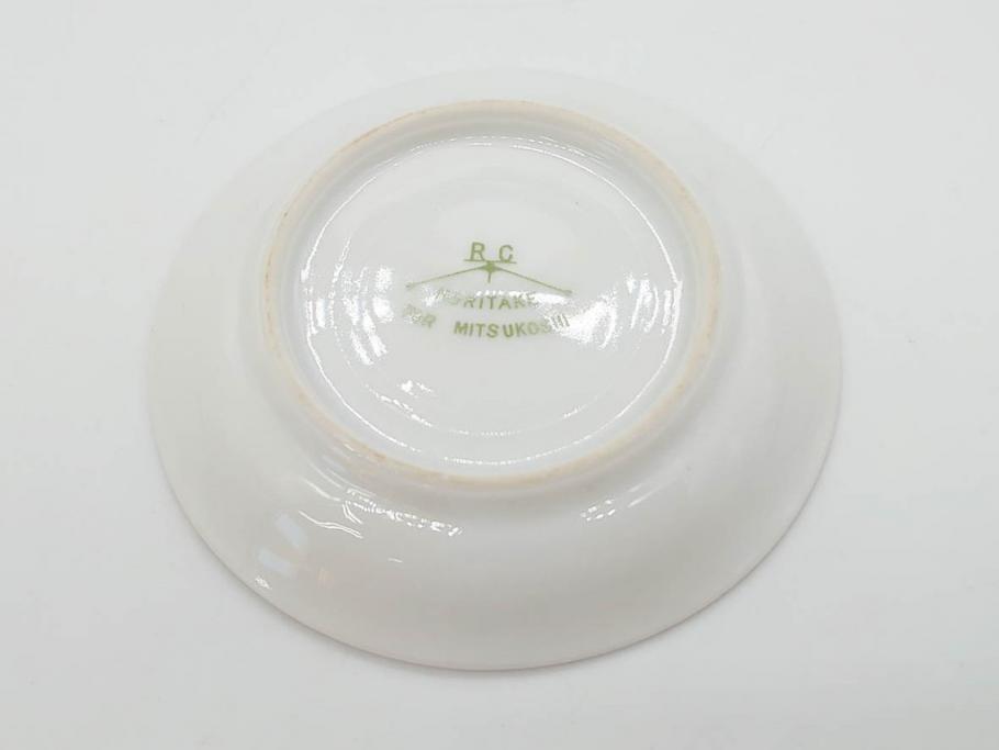 オールドノリタケ　NORITAKE　三越　ヤジロベー印　柔らかい色彩の花のデザインが可愛らしいミニプレート6枚セット(花、フラワー、小皿、豆皿、磁器、洋食器)(R-078524)