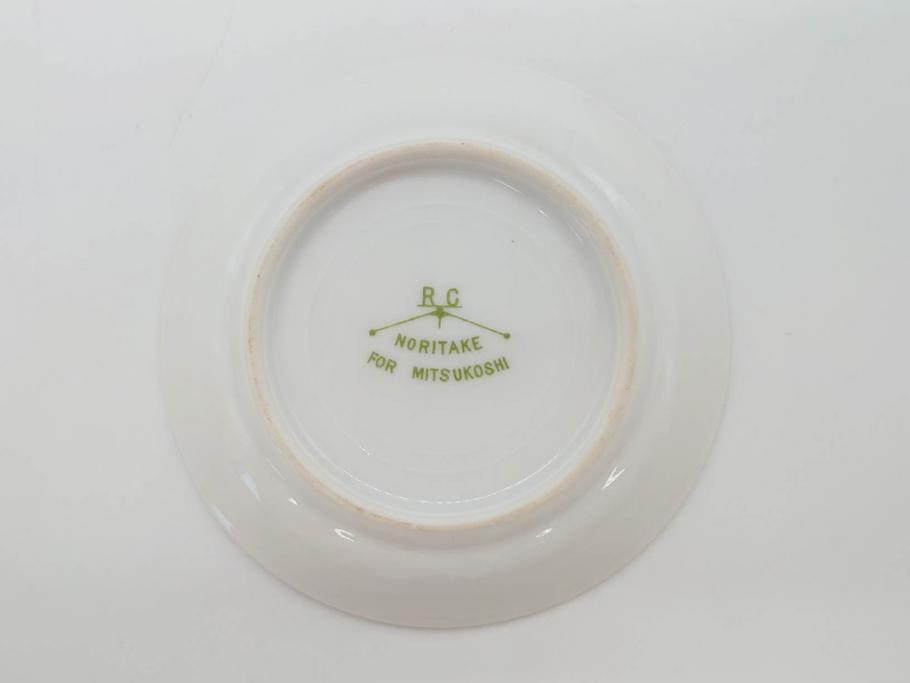 オールドノリタケ　NORITAKE　三越　ヤジロベー印　柔らかい色彩の花のデザインが可愛らしいミニプレート6枚セット(花、フラワー、小皿、豆皿、磁器、洋食器)(R-078524)