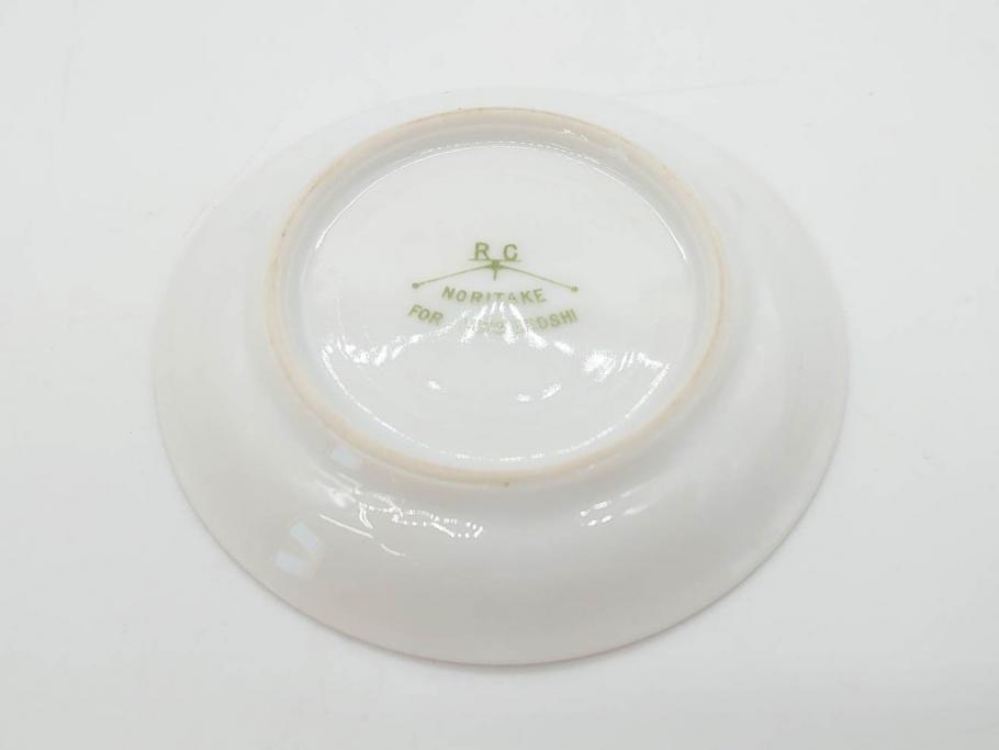 オールドノリタケ　NORITAKE　三越　ヤジロベー印　柔らかい色彩の花のデザインが可愛らしいミニプレート6枚セット(花、フラワー、小皿、豆皿、磁器、洋食器)(R-078524)